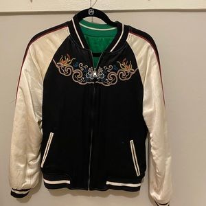 Reversible embroidered bomber jacket from Topshop
